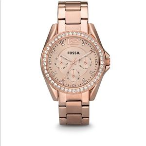 Fossil Riley Rose-Tone Stainless Steel Watch